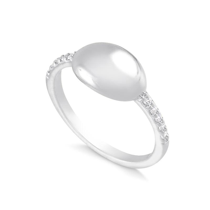 Anel Fino Aro Cravado Oval Metal Liso - Semijoia - Semijoias Anéis - Purer