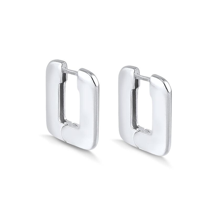 Brinco Argola Clic Quadrada Larga 2,3cm - Semijoia - Semijoias Brincos - Purer