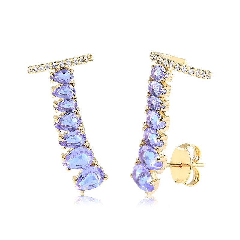 Brinco Ear Cuff Gotinhas Com Piercing - Semijoia - Semijoias Brincos - Purer