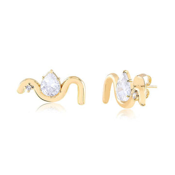 Brinco Ear Cuff Onda + Gotinha - Semijoia - Semijoias Brincos - Purer