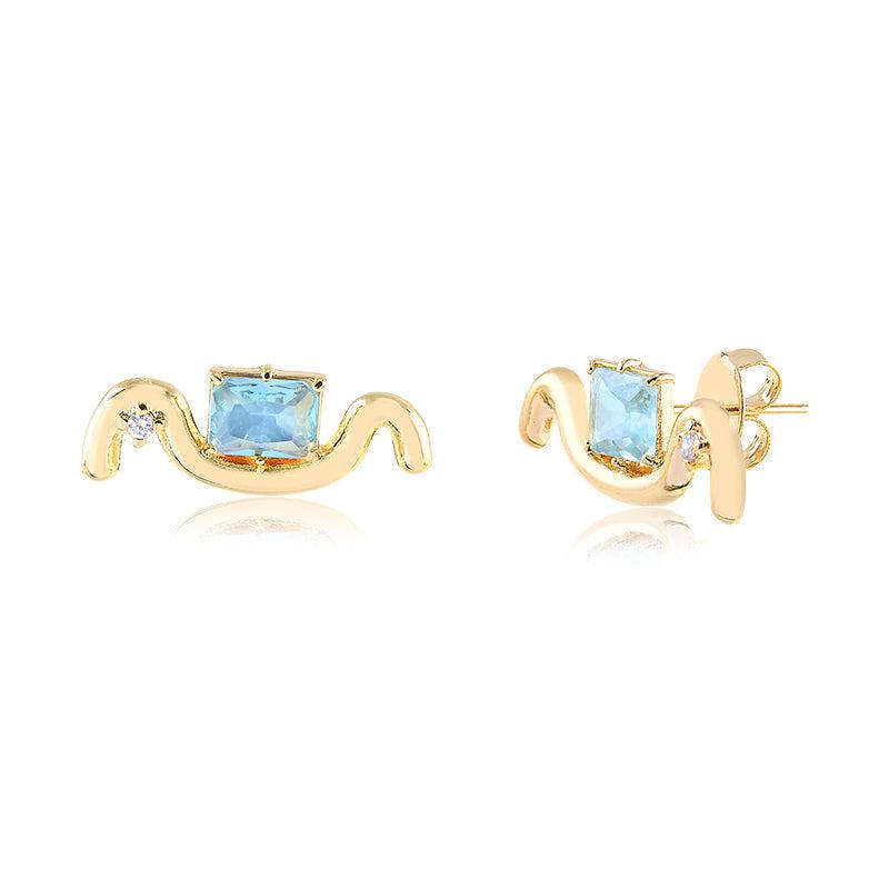 Brinco Ear Cuff Onda + Octógono - Semijoia - Semijoias Brincos - Purer