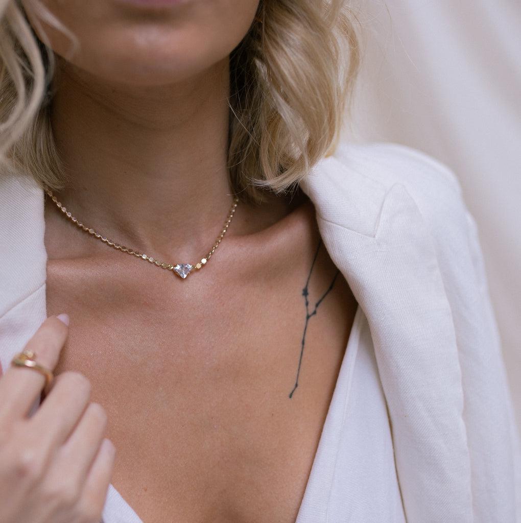 Colar Choker Bolinhas Chatas Zircônia Formato Diamante - Semijoia - Semijoias Colares - Purer