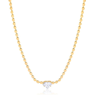 Colar Choker Bolinhas Chatas Zircônia Formato Diamante - Semijoia - Semijoias Colares - Purer