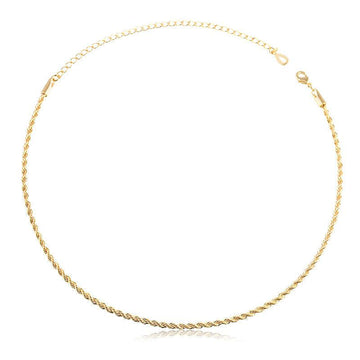 Colar Choker Cordão Baiano Intermediário 2,5mm - Semijoia - Semijoias Colares - Purer