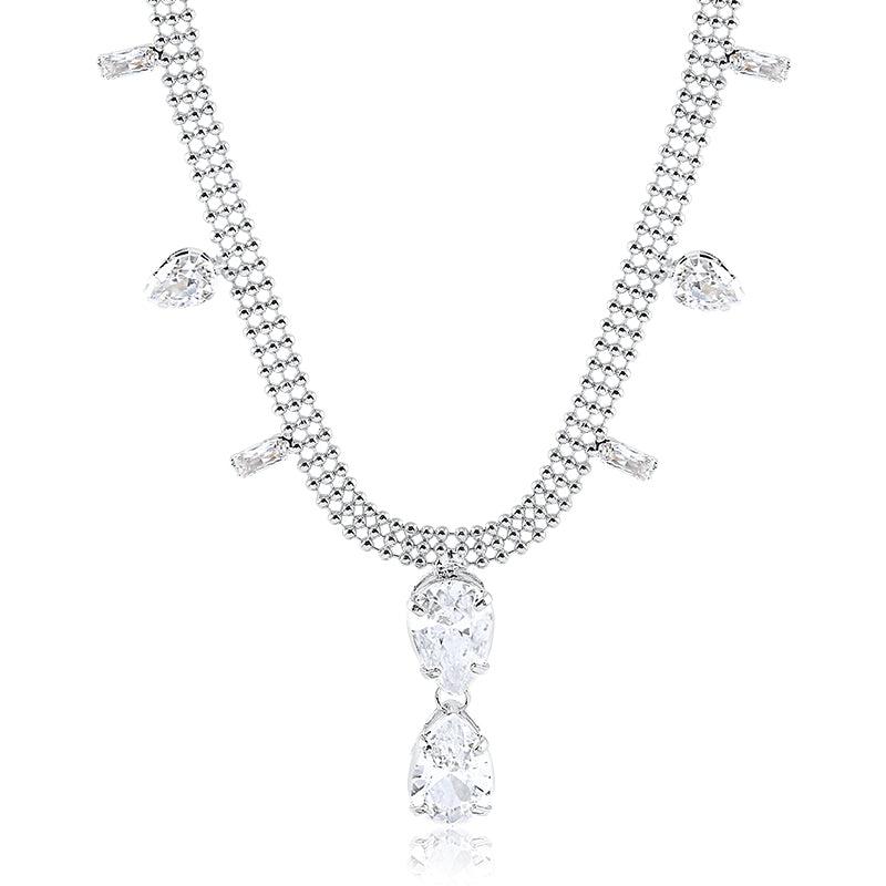 Colar Choker Fio Bolinhas Triplo Duas Gotas - Semijoia - Semijoias Colares - Purer