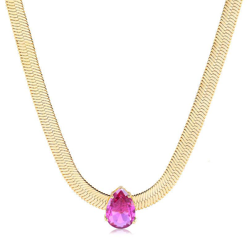 Colar Choker Fita Laminada 5mm Gota 10x14 - Semijoia - Semijoias Colares - Purer