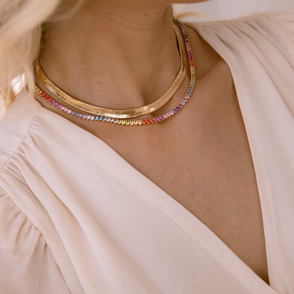 Colar Choker Fita Laminada 7mm - Semijoia - Semijoias Colares - Purer
