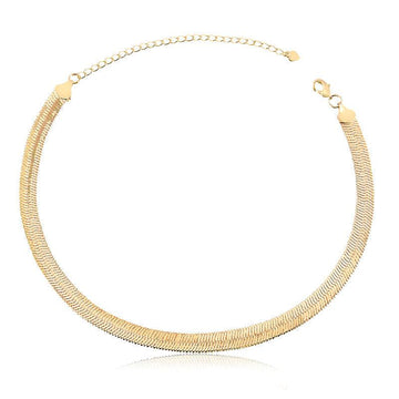 Colar Choker Fita Laminada 7mm - Semijoia - Semijoias Colares - Purer