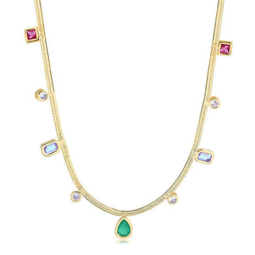 Colar Choker Harmony Fita Zircônias Formatos - Semijoia - Semijoias Colares - Purer