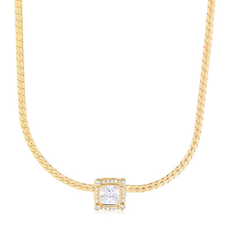 Colar Choker Laminada Quadrado Eliza - Semijoia - Semijoias Colares - Purer