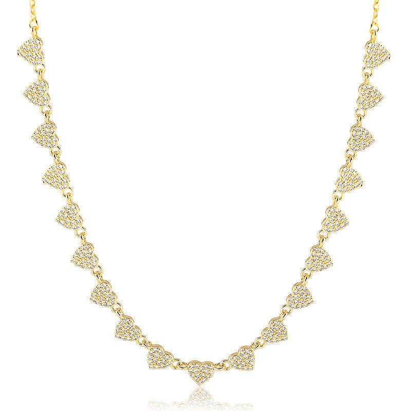 Colar Choker Plaquinhas Corações Cravados 35cm - Semijoia - Semijoias Colares - Purer