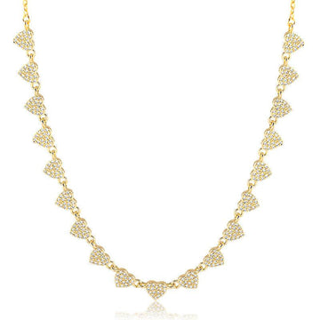 Colar Choker Plaquinhas Corações Cravados 35cm - Semijoia - Semijoias Colares - Purer