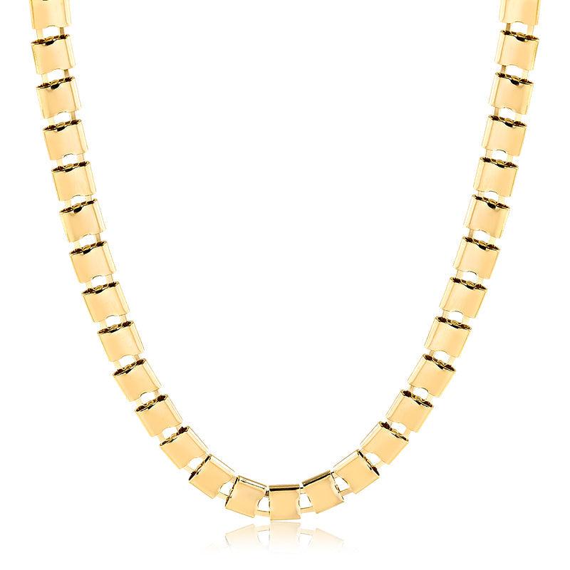 Colar Choker Quadradinhos Lisos 6mm - Semijoia - Semijoias Colares - Purer