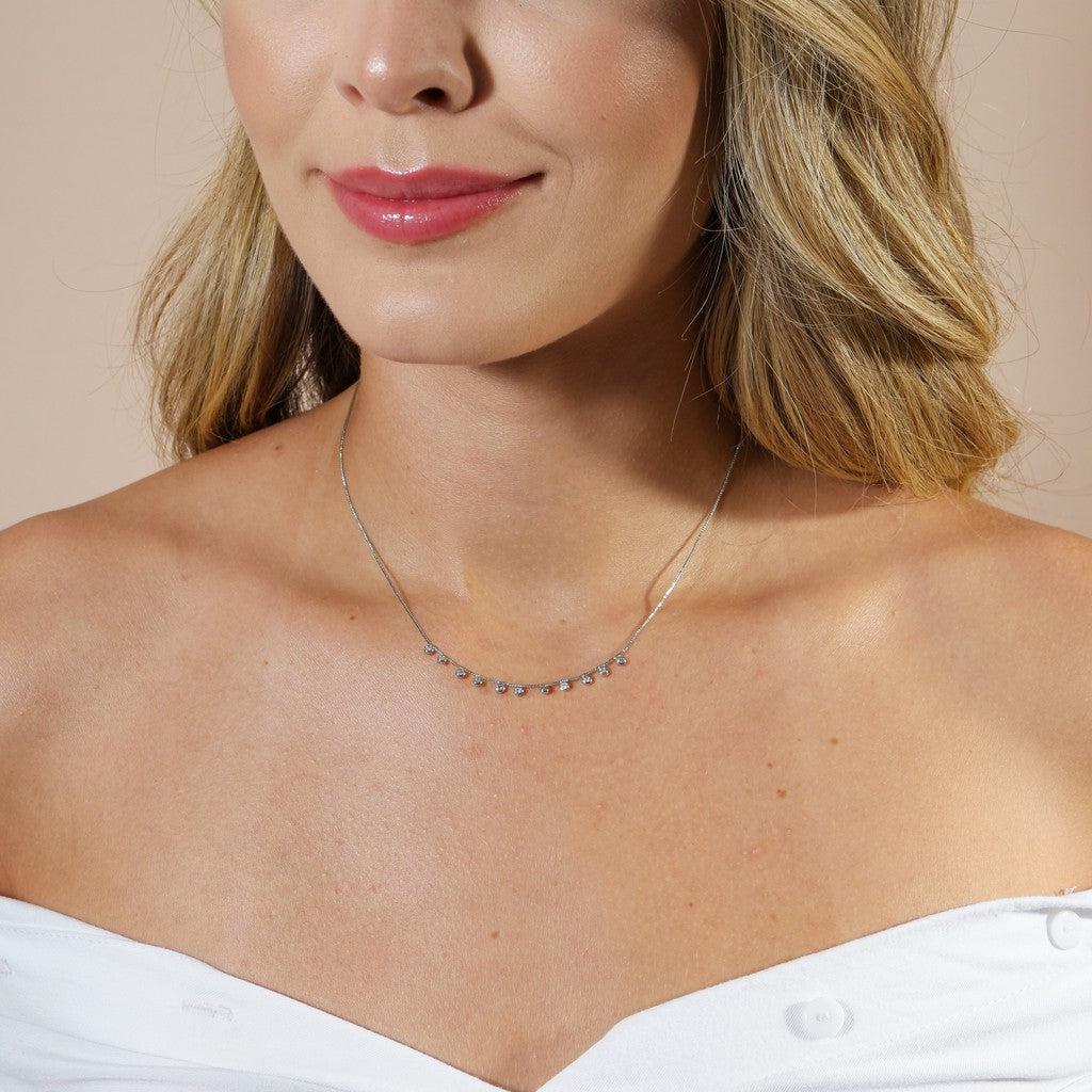 Colar Choker Veneziana Onze Pontos De Luz 36cm - Semijoia - Semijoias Colares - Purer