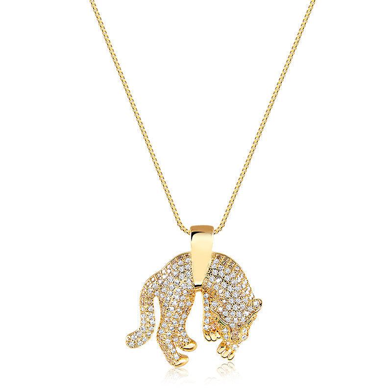 Colar Leopardo Corpo Inteiro 45cm - Semijoia - Semijoias Colares - Purer