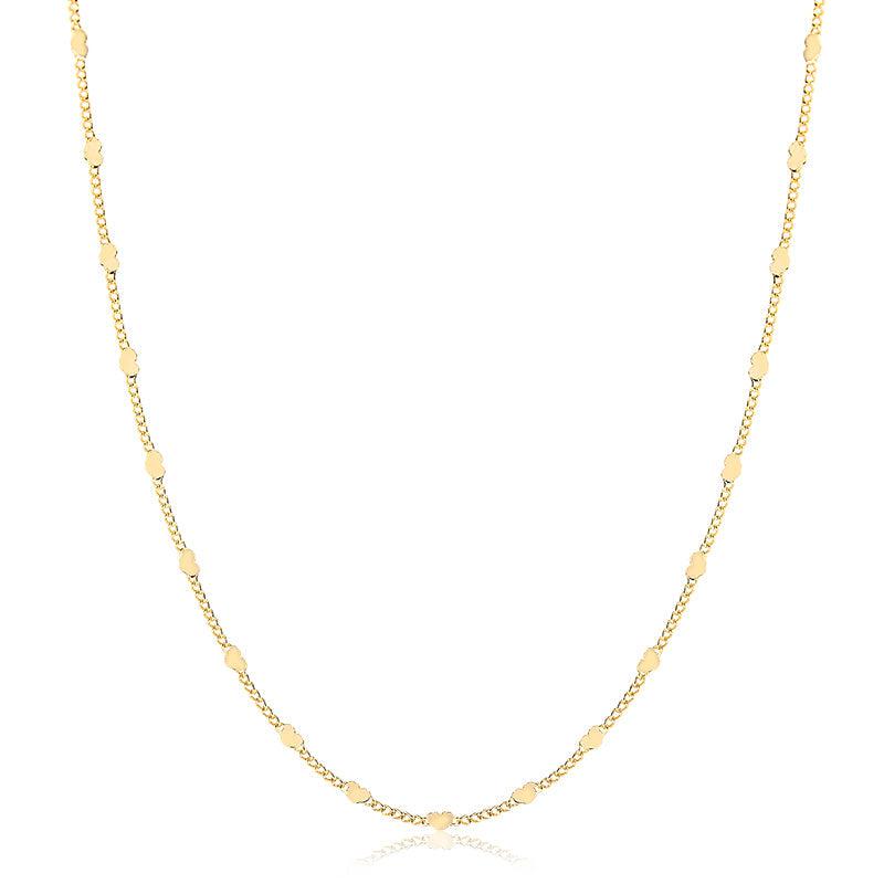 Colar Plaquinhas Corações 45cm - Semijoia - Semijoias Colares - Purer