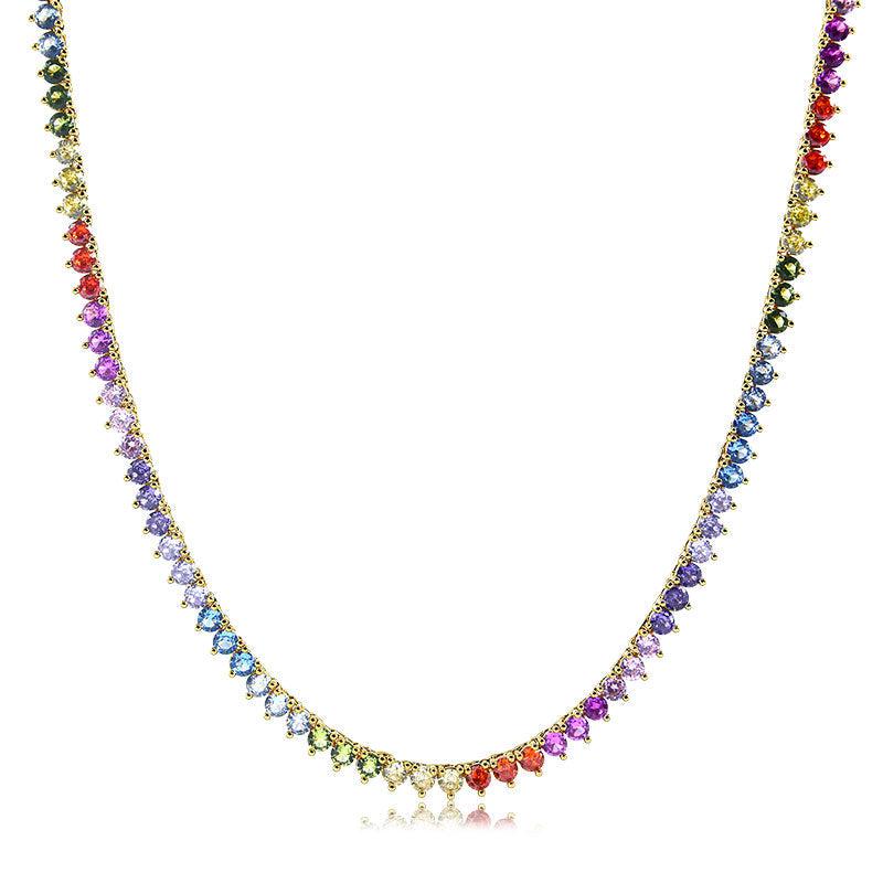 Colar Riviera Rígida Três Garras 3mm 42cm - Semijoia - Semijoias Colares - Purer