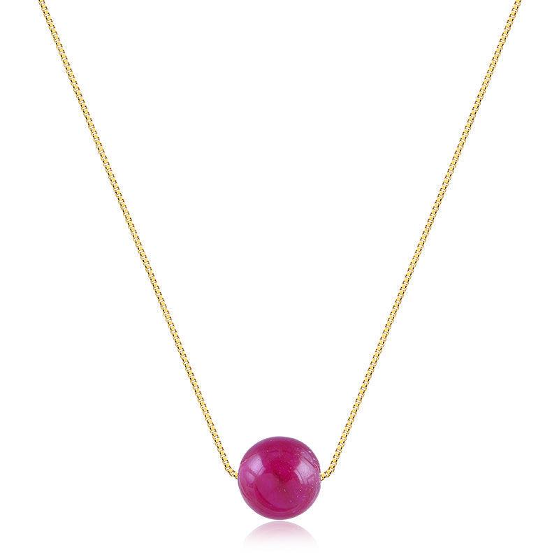 Colar Veneziana Pedra Murano Central 40cm - Semijoia - Semijoias Colares - Purer
