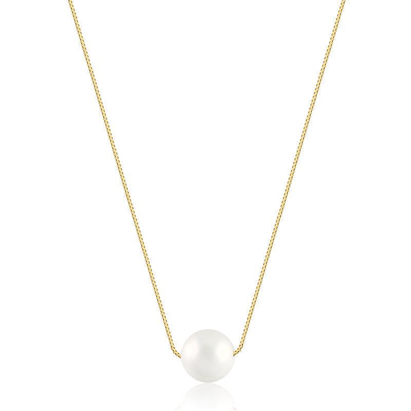 Colar Veneziana Perola Shell Central 40cm - Semijoia - Semijoias Colares - Purer