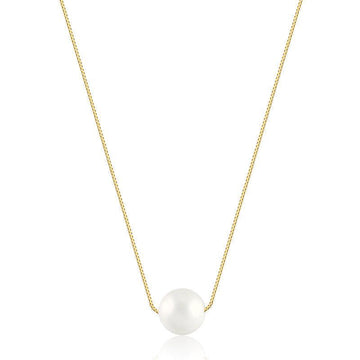 Colar Veneziana Perola Shell Central 40cm - Semijoia - Semijoias Colares - Purer