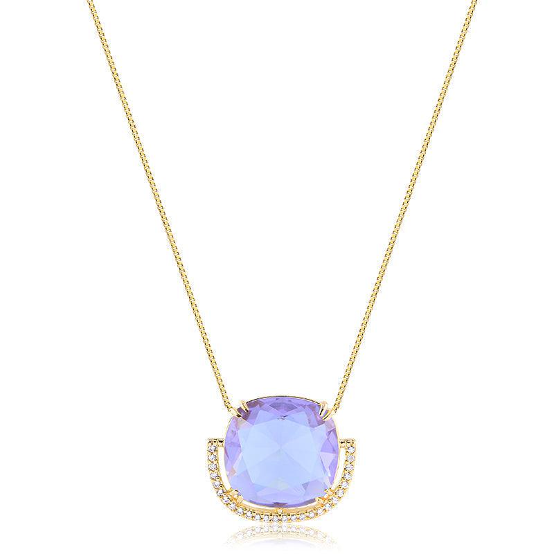 Colar Zircônia Antique 18mm Meia Cravada em Volta - Semijoia - Semijoias Colares - Purer