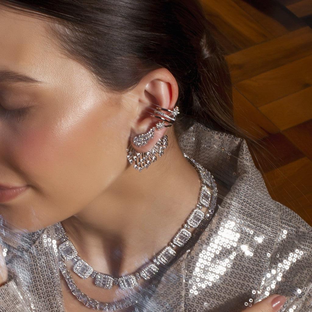 Piercing Fake Duplo Com Estrelas - Semijoia - Semijoias Piercings - Purer