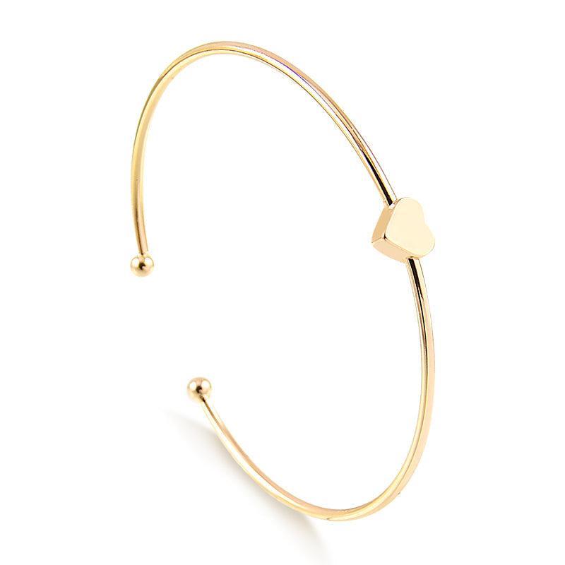 Pulseira Bracelete Fino Coração Chato - Semijoia - Semijoias Pulseiras - Purer
