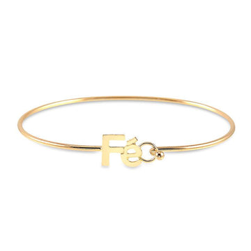 Pulseira Bracelete Fino Fé - Semijoia - Semijoias Pulseiras - Purer