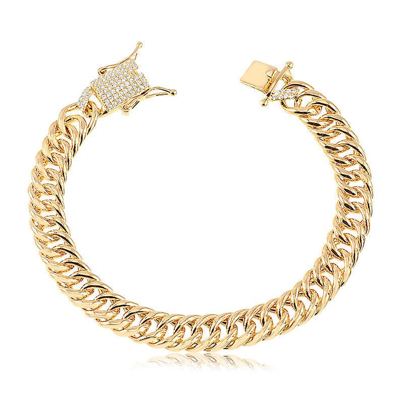 Pulseira Correntaria Com Fecho Cravado 19cm - Semijoia - Semijoias Pulseiras - Purer