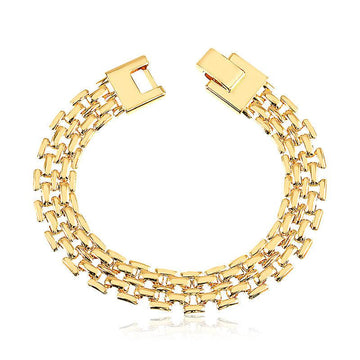Pulseira Corrente Relógio Fecho Quadrado 16cm - Semijoia - Semijoias Pulseiras - Purer