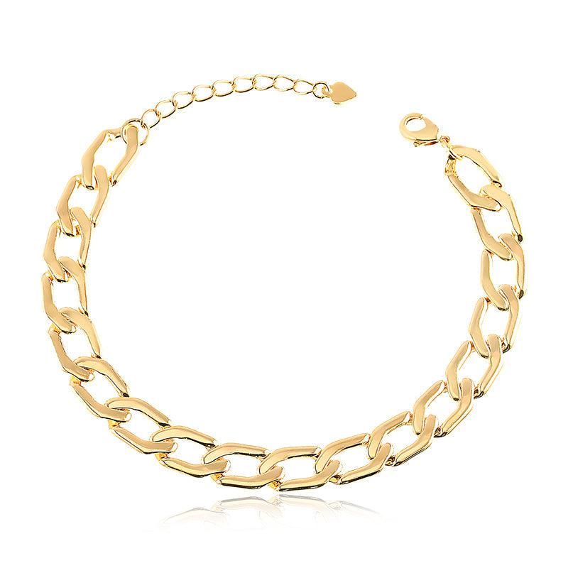 Pulseira Elo Grumet Laminado Maciço Largo - Semijoia - Semijoias Pulseiras - Purer