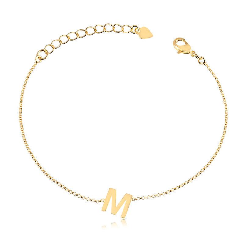 Pulseira Fina Letra Lisa - Semijoia - Semijoias Pulseiras - Purer
