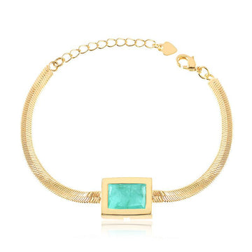 Pulseira Fita Retângulo Cravação Inglesa - Semijoia - Semijoias Pulseiras - Purer