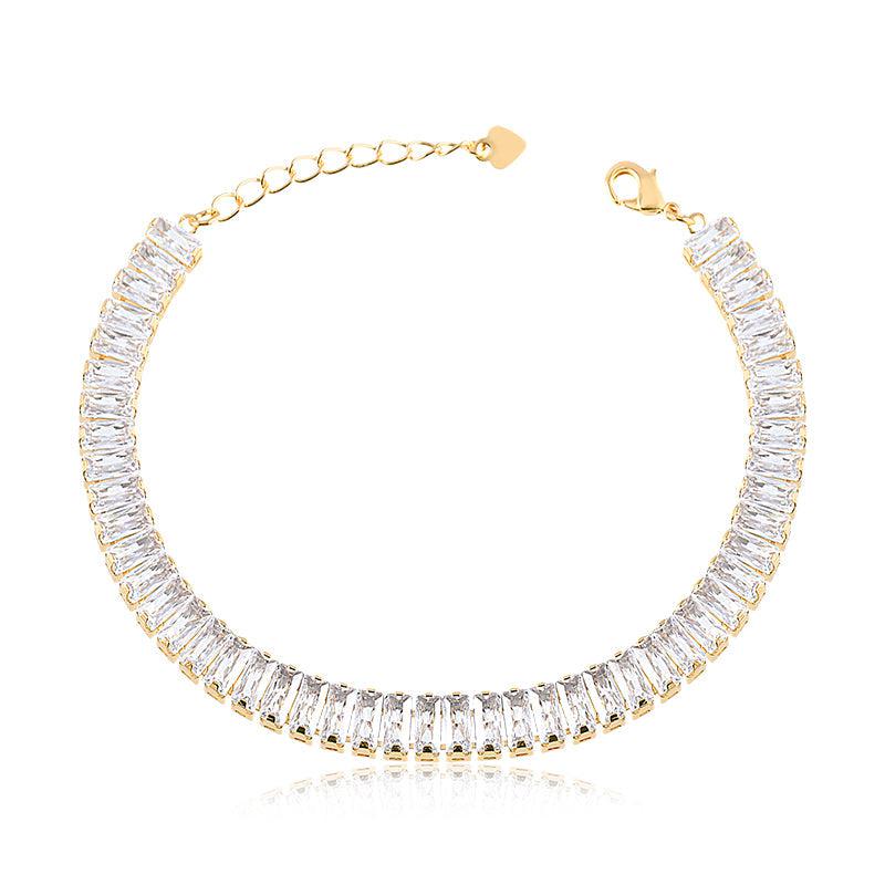 Pulseira Riviera Baguetes 3x5mm - Semijoia - Semijoias Pulseiras - Purer