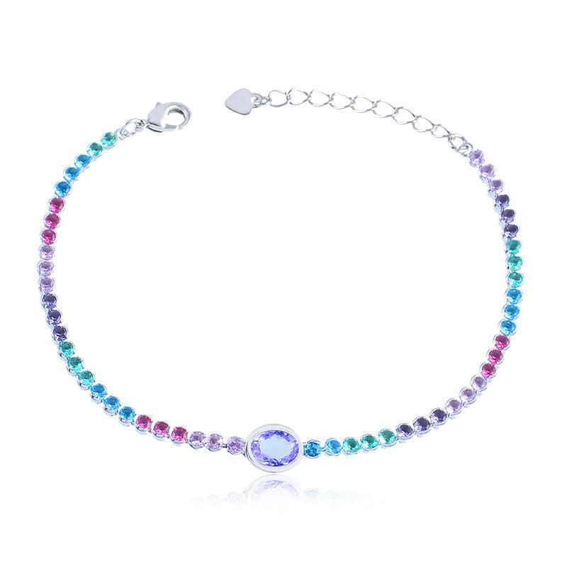 Pulseira Riviera Chaton Zircônia Oval Cravação Inglesa - Semijoia - Semijoias Pulseiras - Purer