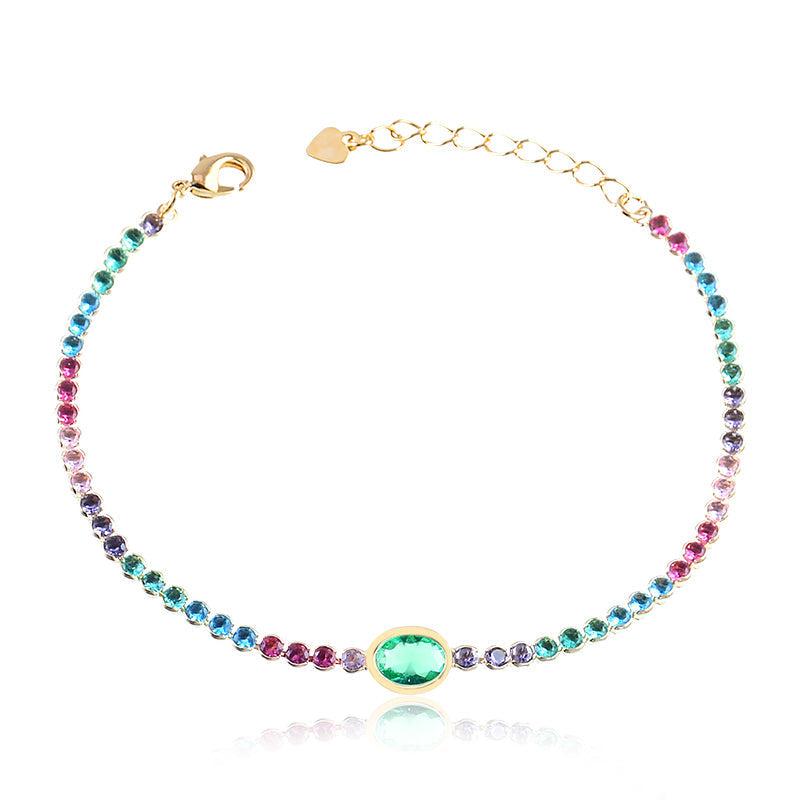 Pulseira Riviera Chaton Zircônia Oval Cravação Inglesa - Semijoia - Semijoias Pulseiras - Purer