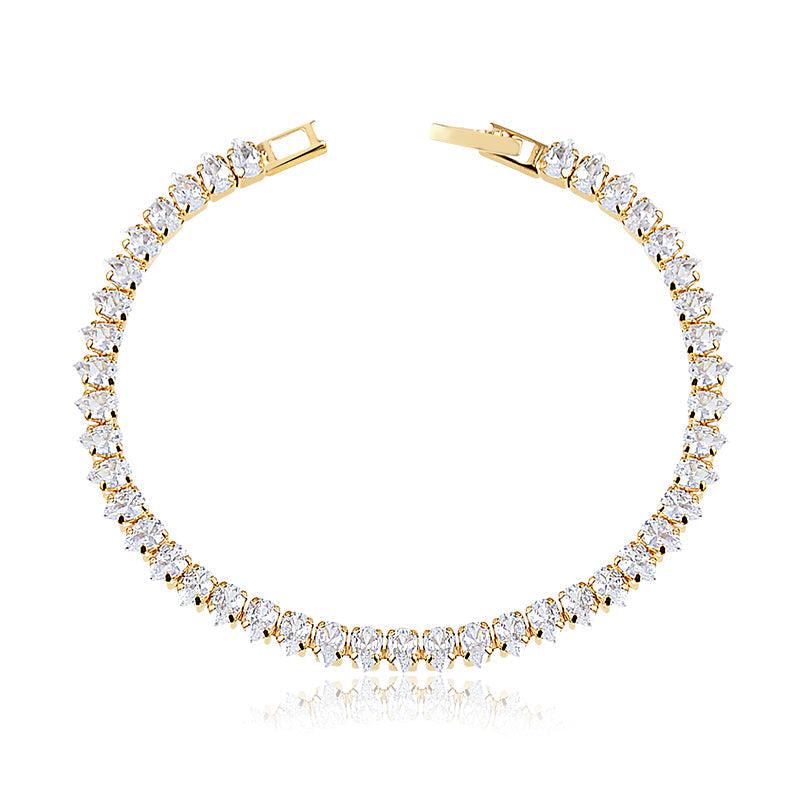 Pulseira Riviera Gotinhas 3/5mm Fecho Quadrado 19cm - Semijoia - Semijoias Pulseiras - Purer